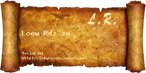 Loew Róza névjegykártya